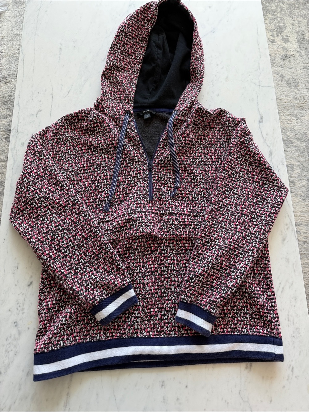 J. Crew Pink Multi Crewneck Hoodie Sweater